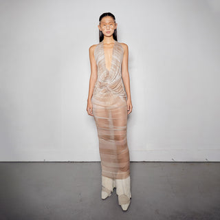 Knot Dress - Beige Check