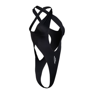 CROSSCUT BODYSUIT - BLACK