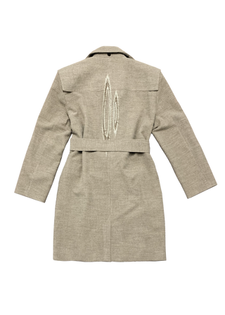 48' MACINTOSH TRENCH  - LUX STRAW WOOL
