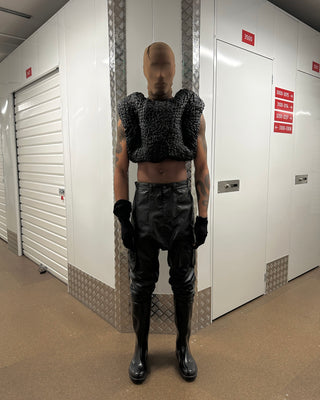 AMMO VEST - BLACK SCRUNCHED LEATHER