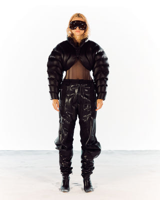 ION CROP PUFFER - BLACK
