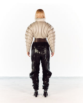 ION CROP PUFFER - BEIGE