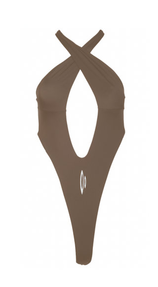 CROSSCUT BODYSUIT - CHAMPAGNE
