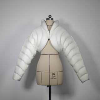 Ion Cropped Puffer - White