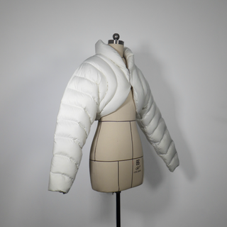 Ion Cropped Puffer - White