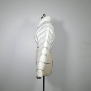 Ion Cropped Puffer - White