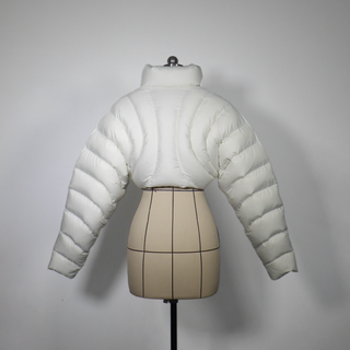 Ion Cropped Puffer - White