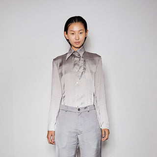 Silky Zip Shirt - Grey Fade