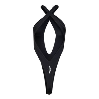 CROSSCUT BODYSUIT - BLACK