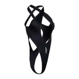 CROSSCUT BODYSUIT - BLACK
