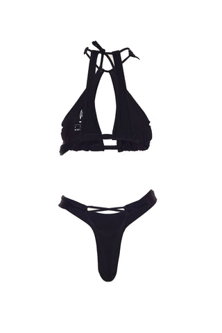HALTER BIKINI SET BOTTOM - BLACK