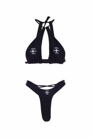 HALTER BIKINI SET BOTTOM - BLACK
