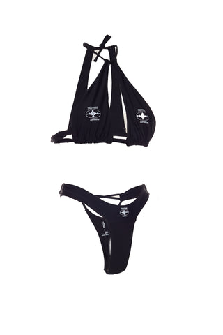 HALTER BIKINI SET BOTTOM - BLACK