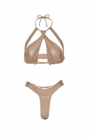 HALTER BIKINI SET BOTTOM - SAND
