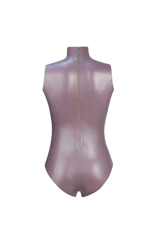 Latex Suction Bodysuit Metallic Black