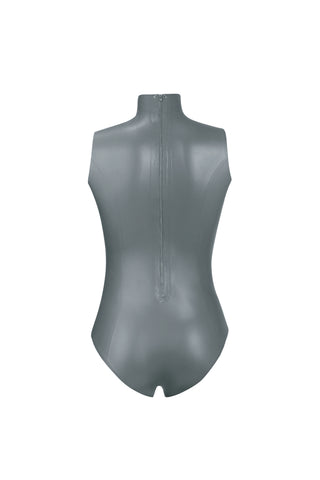 Latex Suction Bodysuit Metallic Black