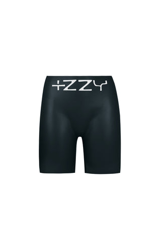 Latex Suction High-Waisted Shorts Metallic Black