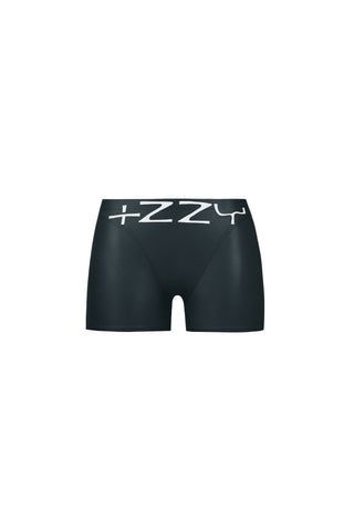 Latex Suction Low-Waisted Shorts Metallic Black