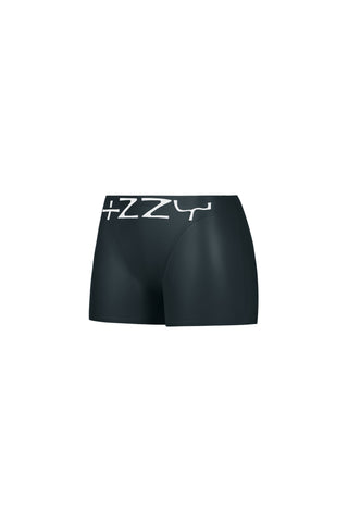 Latex Suction Low-Waisted Shorts Metallic Black
