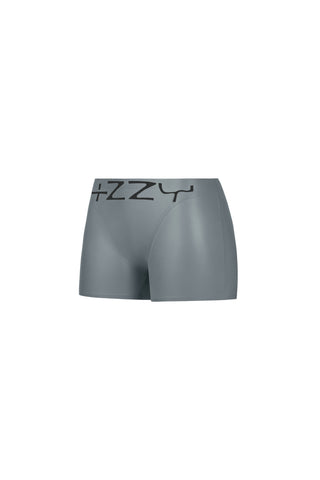 Latex Suction Low-Waisted Shorts Metallic Black